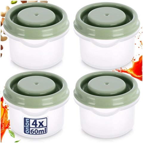Orion Pojemniki na Sosy Przyprawy Zioła 4 szt x 50ml do Mikrofali Mrożenia