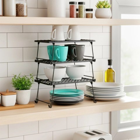 Orion Półka Wkład do Szafki Kuchennej Składana Metal Loft 36 cm Czarna