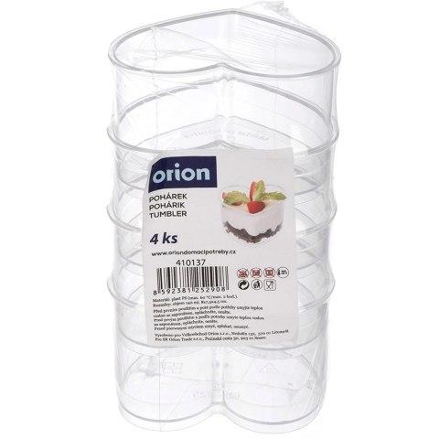 Orion Pucharki Serce 130ml Zestaw 4 szt. do Deserów i Galaretek ORION Musy