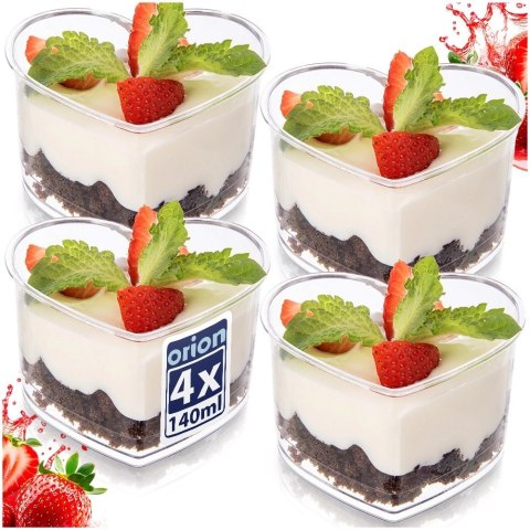 Orion Pucharki Serce 130ml Zestaw 4 szt. do Deserów i Galaretek ORION Musy