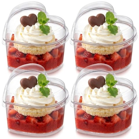 Orion Pucharki Serce z Pokrywkami 130ml Zestaw 4 szt. Finger Food ORION