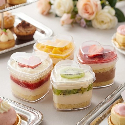 Orion Pucharki Serce z Pokrywkami 130ml Zestaw 4 szt. Finger Food ORION