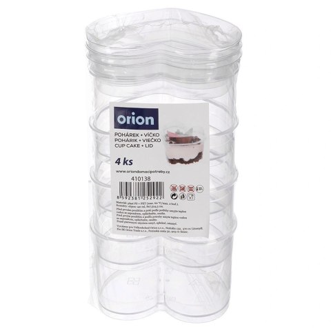 Orion Pucharki Serce z Pokrywkami 130ml Zestaw 4 szt. Finger Food ORION