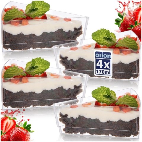 Orion Pucharki Trójkątne 160ml Zestaw 4 szt. do Deserów i Ciast ORION Party