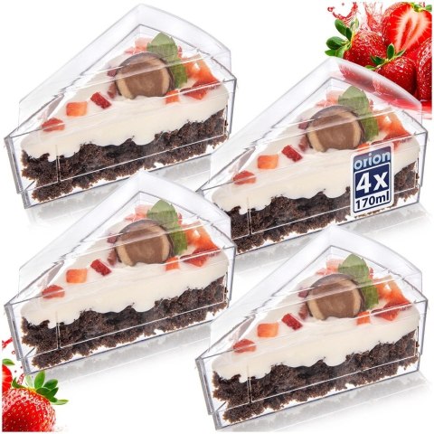 Orion Pucharki Trójkątne z Pokrywkami 160ml Zestaw 4 szt. ORION Finger Food