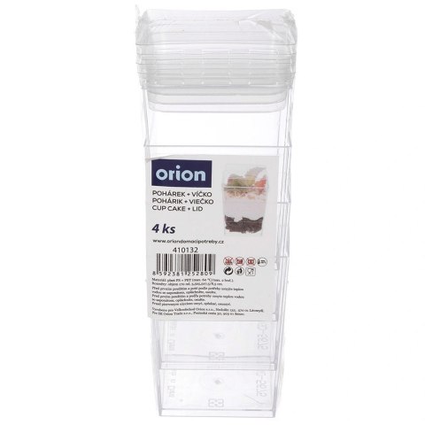 Orion Pucharki z Pokrywkami 160ml Zestaw 4 szt. na Desery i Musy ORION Party