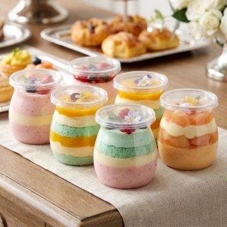Orion Pucharki z Pokrywkami 160ml Zestaw 6 szt. do Monoporcji i Deserów