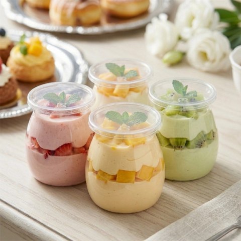 Orion Pucharki z Pokrywkami 160ml Zestaw 6 szt. do Monoporcji i Deserów