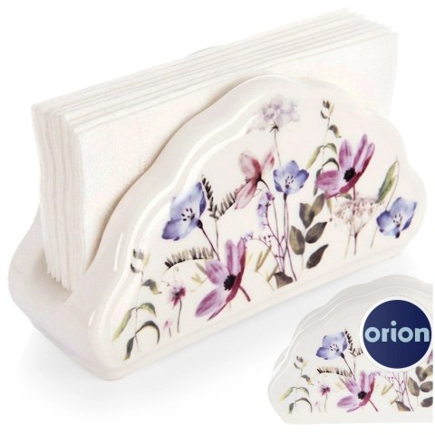 Orion Serwetnik Porcelanowy Louka Biały w Polne Kwiaty ORION Dekoracja