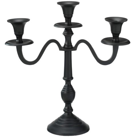 Orion Świecznik Kandelabr 30 cm Aluminium Czarny na 3 Długie Świece Nowoczesny