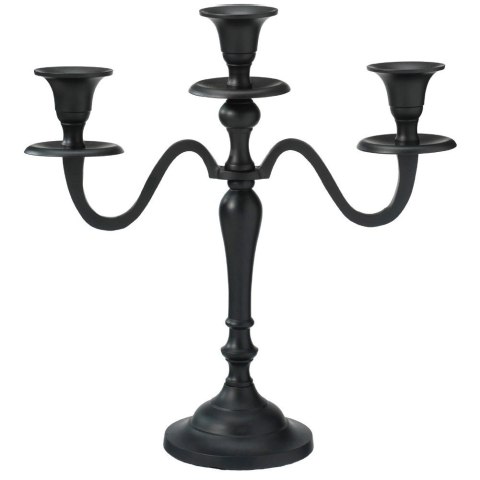 Orion Świecznik Kandelabr 30 cm Aluminium Czarny na 3 Długie Świece Nowoczesny