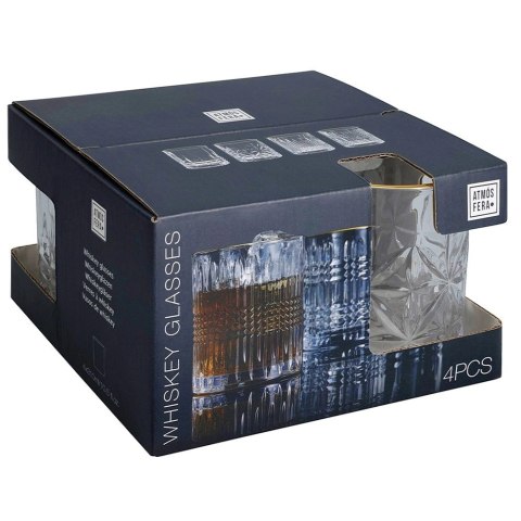 Orion Szklanki do Whisky 290 ml ze Złotym Rantem Komplet 4 sztuk VILDE Drink