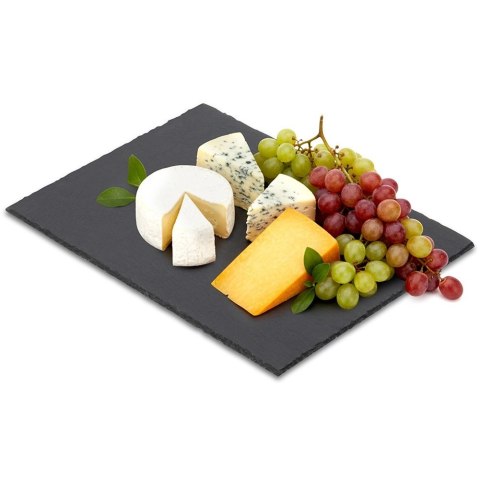 Orion Taca Kamienna Łupek 40 x 30 cm Czarna Serwowanie Potraw Przekąsek VILDE