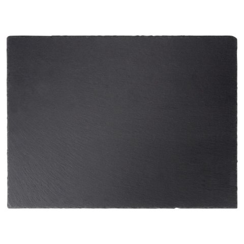 Orion Taca Kamienna Łupek 40 x 30 cm Czarna Serwowanie Potraw Przekąsek VILDE