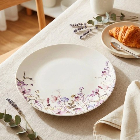 Orion Talerzyk Deserowy Porcelanowy 20,5 cm Louka Talerz w Polne Kwiaty