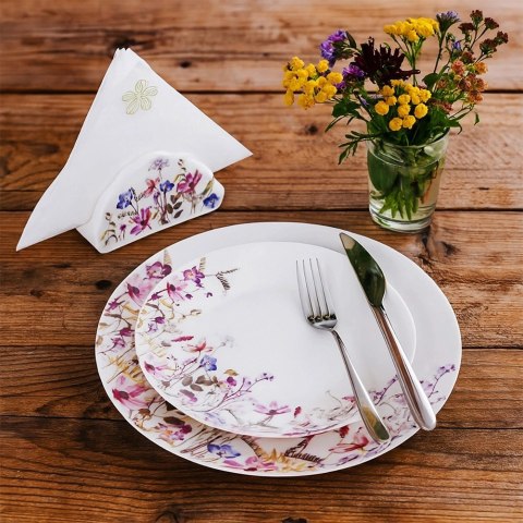 Orion Talerzyk Deserowy Porcelanowy 20,5 cm Louka Talerz w Polne Kwiaty