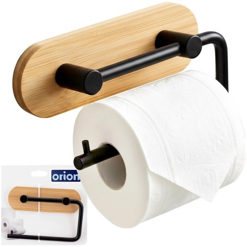 Orion Uchwyt na Papier Toaletowy Czarny Loft Bambus na Taśmę 3M ORION