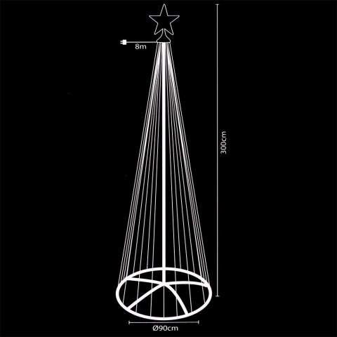 Orion Choinka świecąca stożek zewnętrzna XXL 550 LED 300 cm
