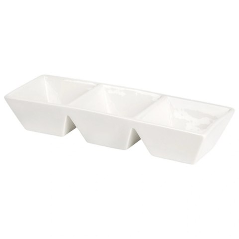 Orion Miseczki na przekąski ceramiczne białe potrójne 29 cm
