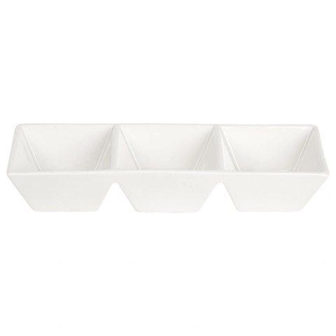 Orion Miseczki na przekąski ceramiczne białe potrójne 29 cm