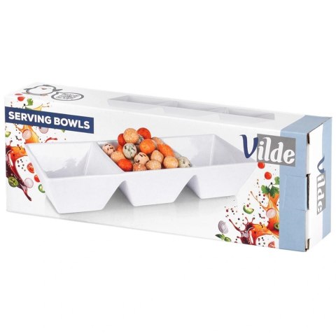 Orion Miseczki na przekąski ceramiczne białe potrójne 29 cm