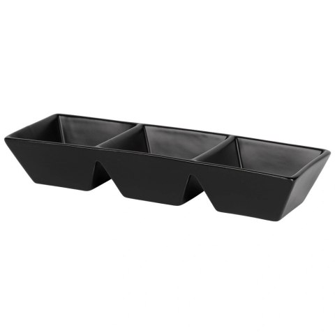 Orion Miseczki na przekąski ceramiczne czarne potrójne 29 cm