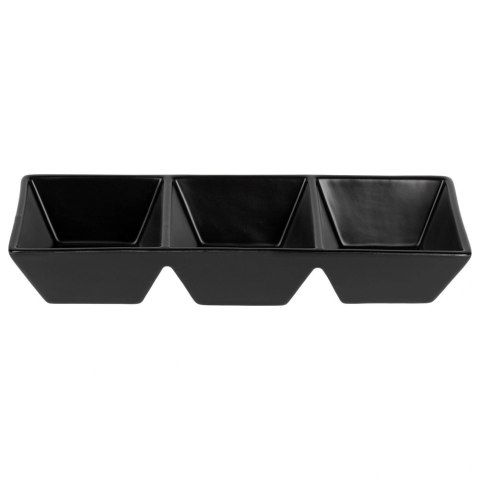 Orion Miseczki na przekąski ceramiczne czarne potrójne 29 cm