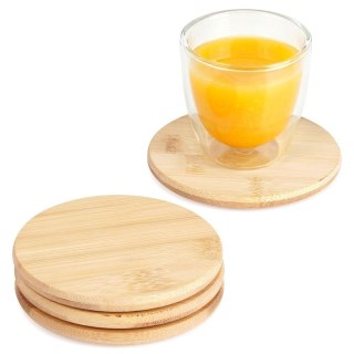 Orion Podstawki pod kubek bambusowe 9,5 cm 4 szt.