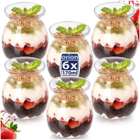 Orion Zestaw 6 szt. Pucharków do Deserów 160ml Przezroczyste Finger Food