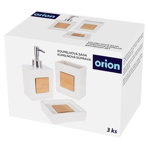 Orion Zestaw Łazienkowy Dozownik Ekskluzywny Dolomitowy Biały ORION 3 el.