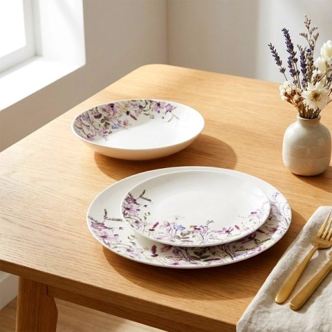 Orion Zestaw Talerzy Porcelanowych 18 el. Louka Komplet Obiadowy na 6 Osób
