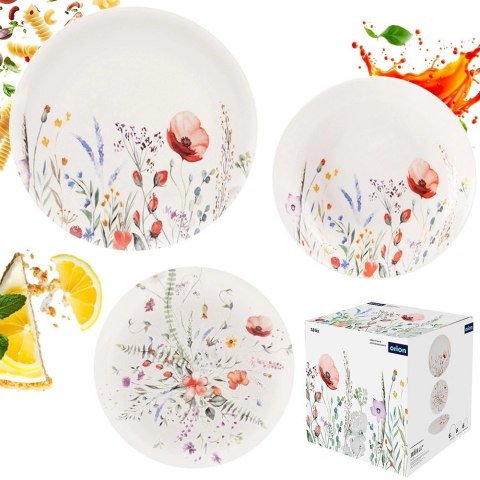 Orion Zestaw Talerzy Porcelanowych 18 el. ORION Maki 6 os. Zmywarka Mikrofala