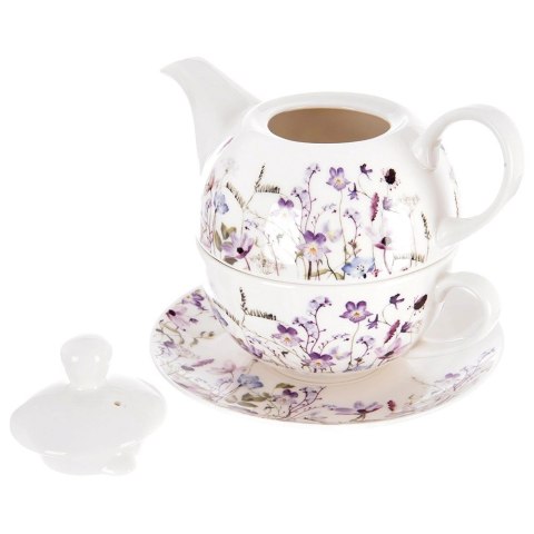 Grupa Orion Sp. z o.o. Zestaw do Herbaty 2w1 Dzbanek 400ml i Filiżanka Louka Porcelana