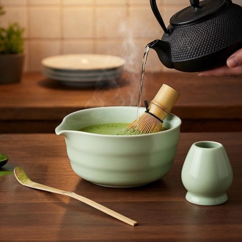 Orion Zestaw do Matchy Matcha Ceremonia 4 el Miska Miotełka Bambus