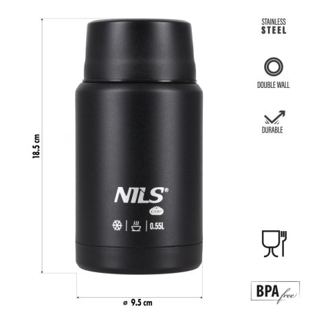 NC3807 TERMOS OBIADOWY 550ML CZARNY NILS CAMP