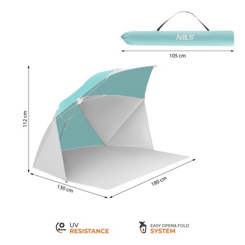 NC4803 PARASOL - PARAWAN PLAŻOWY 2 W 1 NILS