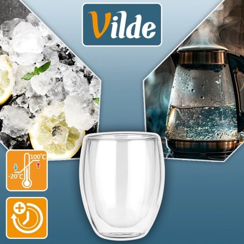 Orion 2 x Szklanka Termiczna 370ml Podwójne Szkło Kawa Herbata VILDE