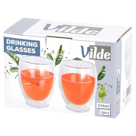 Orion 2 x Szklanka Termiczna 370ml Podwójne Szkło Kawa Herbata VILDE