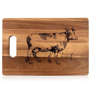 Orion Deska do Krojenia Akacjowa 36 x 24 cm Drewniana Uchwyt Beef ORION