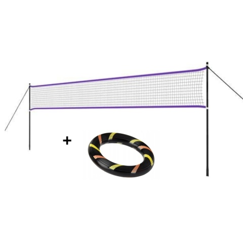 Zestaw SIATKA DO BADMINTONA 620x65cm + RINGO OBRĘCZ SPORTOWA GUMOWA SMJ SPORT