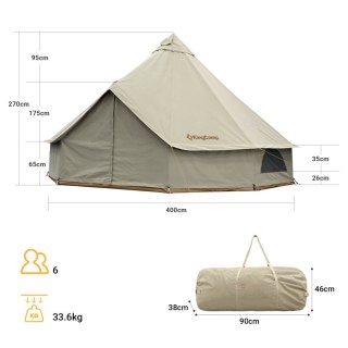MASTER SPORT s.r.o. Namiot Glamping Ogrodowy Indiański Tipi 4x4m Bawełna KING CAMP