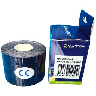 MASTER SPORT s.r.o. Taśma Tejpy do Kinesiotapingu Kinezjologiczna Czarna MASTER 5 cm x 5 m