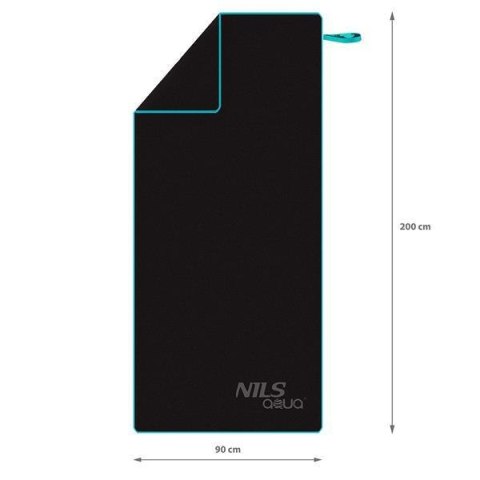 NAR13 CZARNY RĘCZNIK Z MIKROFIBRY 200x90 cm NILS AQUA