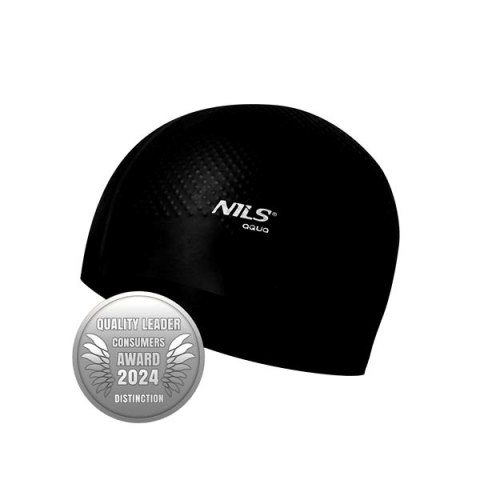 NQC JEDNOKOLOROWY CZARNY CZEPEK SILIKONOWY DOTS NILS AQUA