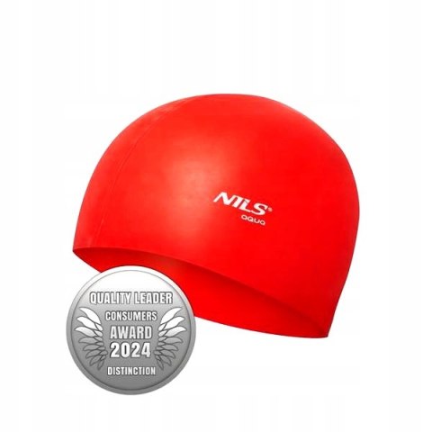 NQC JEDNOKOLOROWY RD01 CZERWONY CZEPEK SILIKONOWY NILS AQUA
