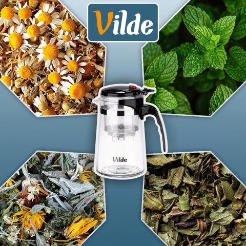 Orion Dzbanek Szklany VILDE Zaparzacz 680 ml System Spustowy Herbaty Ziół