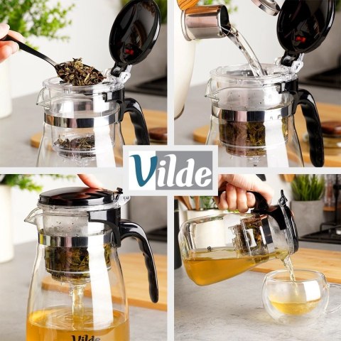 Orion Dzbanek Szklany VILDE Zaparzacz 960 ml System Spustowy Gorące Zimne