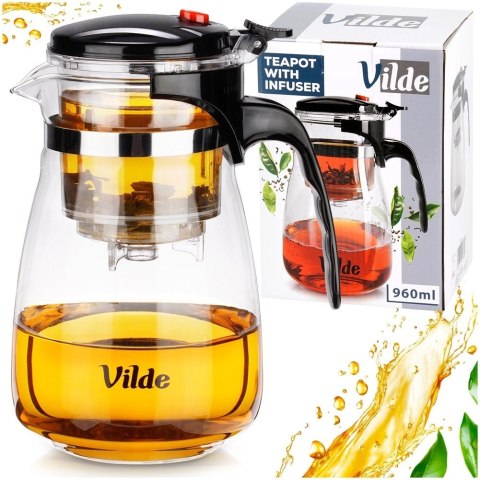 Orion Dzbanek Szklany VILDE Zaparzacz 960 ml System Spustowy Gorące Zimne