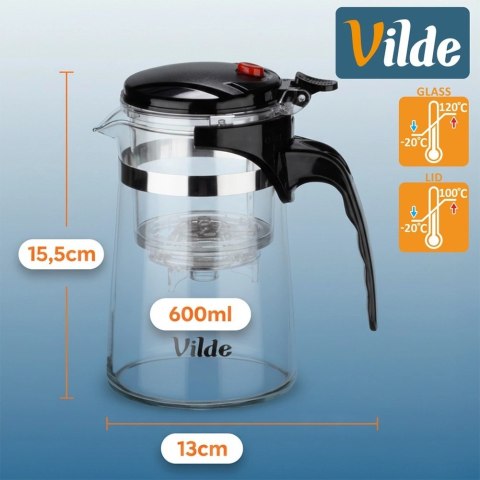 Orion Dzbanek Szklany Zaparzacz VILDE 600 ml System Spustowy Borokrzemowe