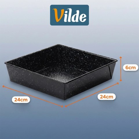 Orion Forma Kwadratowa do Pieczenia 24 cm Stal Granitowa Nieprzywierająca